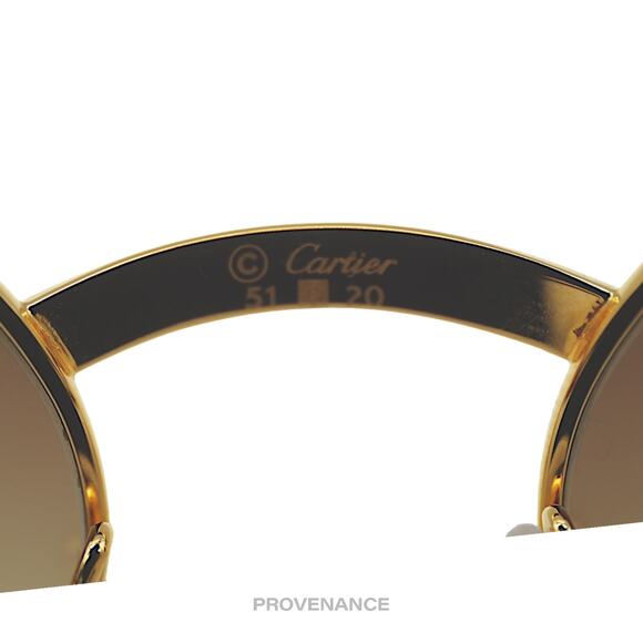 🔴 Cartier Giverny Sunglasses - Bubinga Gold Trinity Brown - Picture 9 of 16